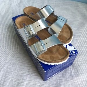 Birkenstock Arizona Metallic Silver